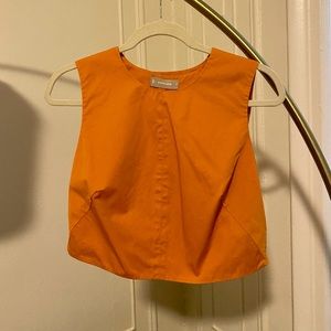 orange everlane structured top
